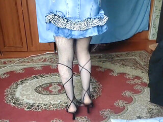 Adorable Trans Girl Adjusting Bra Straps Playfully