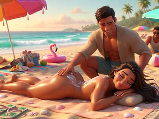 Secret Summer Heat in the Beach House Jacuzzi with My Partner's Closest Friend (AI generated)