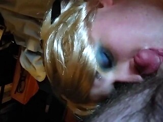 Sissy Takes a Facial from Big Cock Bareback