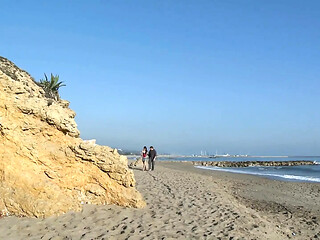 Carol Vega enjoys some intimate seaside fun during a hot sunset