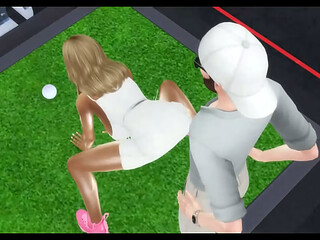 Blonde ebony banged at top golf