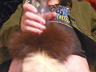 Masterbator with fox fur tail. Furry cum fetish
