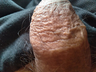 young man shows his large penis to the camera