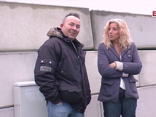 German mature blonde fucked at street casting