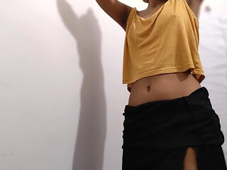 shows off her puffy pussy