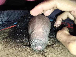Boy home alone with his bigger size dick