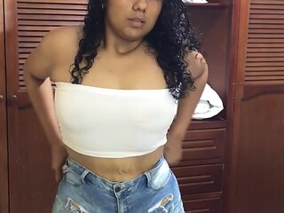 Hot Teen Stripper Teases with Vibrator Orgasm
