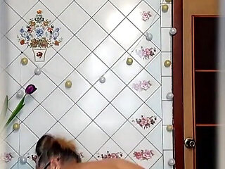 Hot Housewife Lukerya Is Delighted with the Flower a Soldier Gave Her on Women's Day.