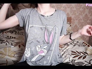 Blonde Teen Rubs Puffy Nipples Until She Cums Hard - Nipple Play JOI ASMR