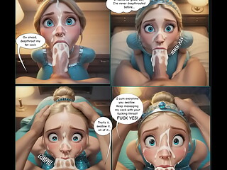 blonde princess takes a throatpie in this ai comic