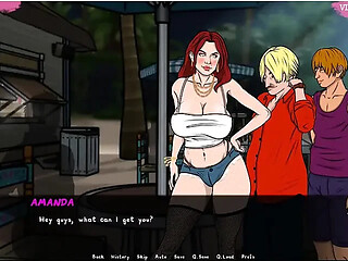 Barmaid Amanda gets exposed in lustful roleplay scenario