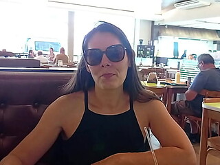 Hot milf with perfect ass teases in public