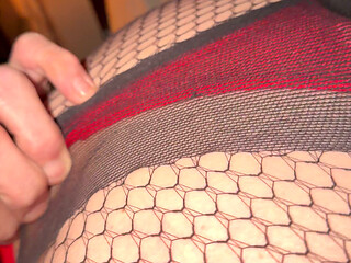 Sexy fish net stocking getting doggy