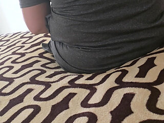 Step mom sitting in bed near Indian step son naked with dick out