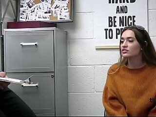 Step dad watches as naive step daughter gets fucked in the backroom by a