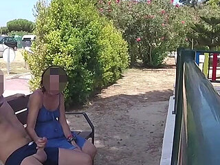 Extreme Dogging! Risky Blowjob with Teacher on Public Bench! - Misscreamy