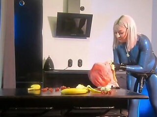 Romantic Sexual BDSM Morning of 2 Lesbian Girls in Latex Rubber