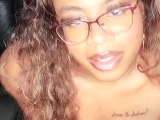 Horny Jadee gives a wet and dirty blowjob before taking over with her dildo
