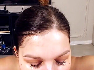 Hot Slow Amazing Blowjob Ends in Oral Creampie