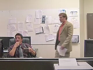 Blonde criminal fucks a hot babe before taking in a big dick