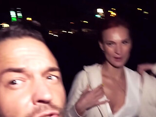 POV Public Extreme: Redhead Directly By Road (Got Caught!)