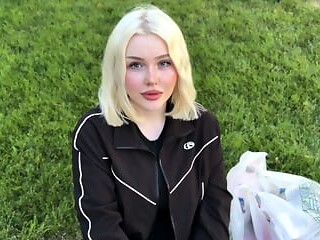 Hot Russian blonde sucks and rides cock