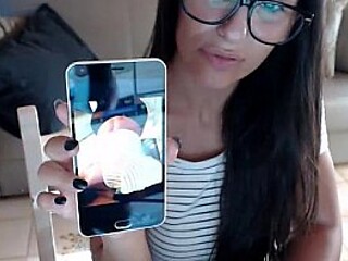 Petite Latina Danika Mori strips down and shows off her perky tits on