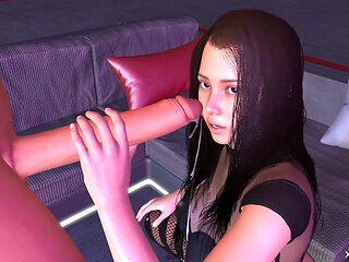3D Hentai Futa X Girl Handjob & Blowjob Deepthroat Facefuck