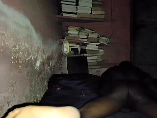 Bobby Johnson, the African Black Guy is seriously fucking his bed, but does not come on his sheets