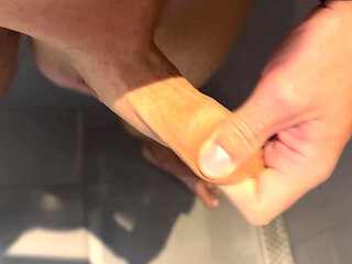 Cumshot in the shower