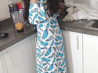 My Beautiful Stepdaughter in Blue Dress Cooking Is My S...