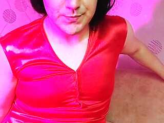 Red Princess Kitty Cross Having Fun in Red Dress