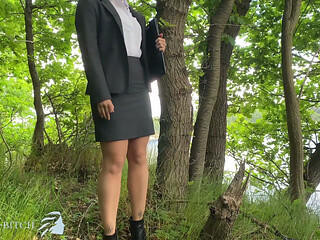 Secretary roughly used outdoors in woods