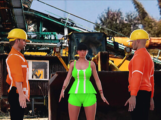 Threesome sex in a Indian construction site with colleagues