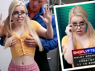 Blonde Hacker Trapped and Fucked by Security in Back Office