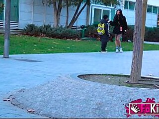 Alt beauty mom banged by a little big man  Lara Croft, fishing for cock in the streets on FAKings