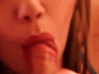 British 18-year-old sucks a fan and eats cum