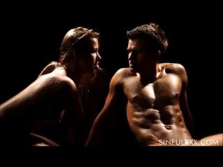 Wet erotic couple loves sex