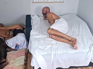 Fanny Squirtings Lesbian Roommate Sharing with Cuckold Friend