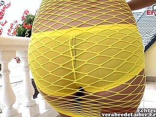 Big-titted black-haired slut takes on two guys in a hardcore DP