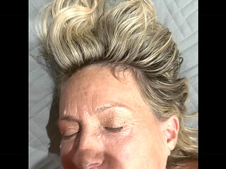Horny GILF wants cum in her pussy with a vibrator then I cum a second time in her mouth.