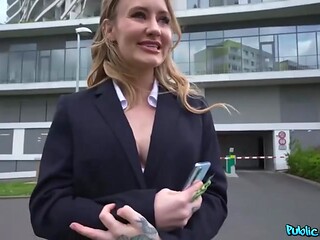 Public agent fucked a tattooed girl Ivy Maddox from behind