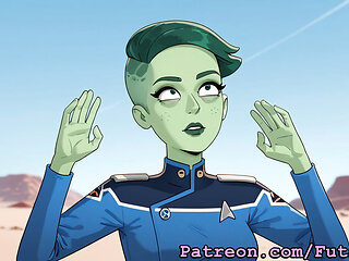 Futanari D'Vana Tendi from Star Trek Masturbating and Self Suck