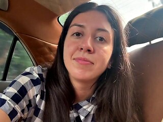 Katty West Performs Sneaky Taxi Blowjob During Ride