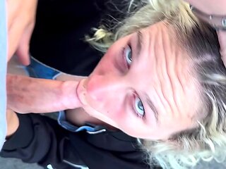 Homemade amateur blonde blowjob