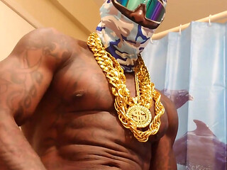 Iceberg Slim Stroking His Huge Monster Cock Cum in Yo Face