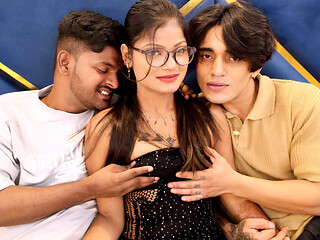 Indian Asian Desi Three Friends enjoying threesome Hardcore Fucking Two Big Cock