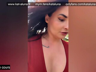 Hot tattooed MILF Kat Aluna gets a surprise fuck in the forest