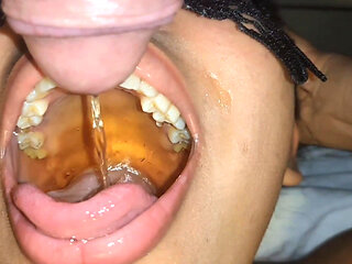 Pissing and cumming in my piss slave's deep throat