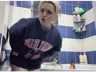 Slavic Pretty Blonde Got So Hungry And Stuffing Herself With Huge Shawerma Till Her Belly Is Bursting